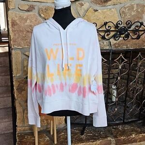Ivory Ella Organic Cotton‎ Adele Wildlife Tie Dye Hoodie NWT Sz L